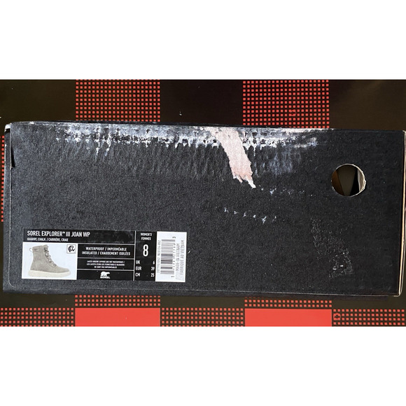 Sorel Explorer III Joan Womens 8 Quarry Chalk Waterproof Insulated WP Boots - Picture 6 of 12